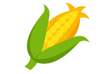 corn with leaf vector illustration  white background