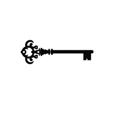 Isolated antique key vintage key black key skeleton key old key ornate key design key vector image