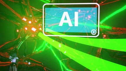 Fractalized circuit board design morphing into organic shapes, neon green and gold wires, AI hologram interface designing it in real-time, cybernetic ambiance, macro details - Powered by Adobe
