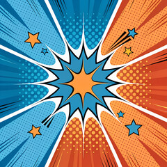Colorful Comic Style Explosion Background