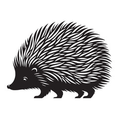 Artistic hedgehog silhouette vector ideal for custom illustrations and logos – hedgehog silhouette – hedgehog vector – hedgehog illustration – silhouette of hedgehog – hedgehog icon

