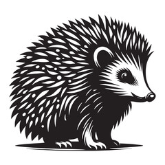 Refined hedgehog silhouette vector for creative designs and digital branding – hedgehog silhouette – hedgehog vector – hedgehog illustration – silhouette of hedgehog – hedgehog icon

