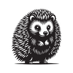 Modern hedgehog silhouette vector with fluid lines for professional design – hedgehog silhouette – hedgehog vector – hedgehog illustration – silhouette of hedgehog – hedgehog icon

