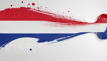  Abstract brushstroke paint brush splash in the colors of french flag. 