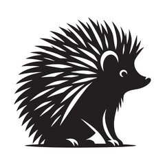 Unique hedgehog silhouette vector for custom logos, illustrations, and more – hedgehog silhouette – hedgehog vector – hedgehog illustration – silhouette of hedgehog – hedgehog icon

