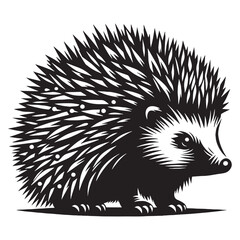 Versatile hedgehog silhouette vector with defined edges for modern logo creation – hedgehog silhouette – hedgehog vector – hedgehog illustration – silhouette of hedgehog – hedgehog icon

