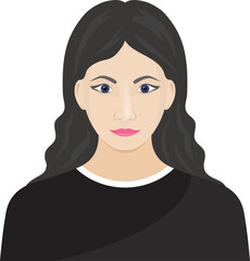 Young girl vector illustration transparent PNG. Young woman clip art. Woman Illustration. Illustrated woman PNG.