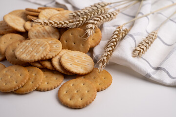 Sandwich cookies, biscuit, on a light background. Modern concept of cookies. Tasty snack