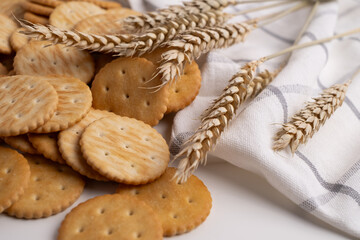 Sandwich cookies, biscuit, on a light background. Modern concept of cookies. Tasty snack