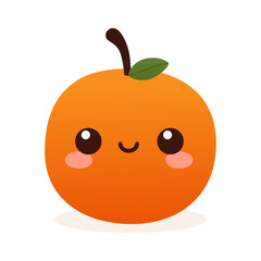 Orange Fruit With Cute Illustration Style And Cartoon Design
