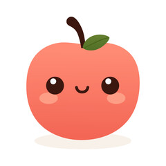 Cute Apple Fruit Illustration With Cartoon Style And Simple Colors