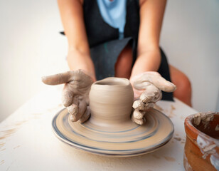 Photo from Hurghada in Egypt showing pottery ceramic class