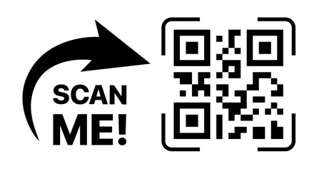 Scan me banner. Qr code scanner