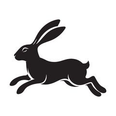 Balanced running hare silhouette vector for versatile use in digital designs – hare silhouette – hare vector – hare illustration – silhouette of hare – hare icon

