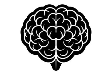 brain silhouette vector illustration, human brain vector 