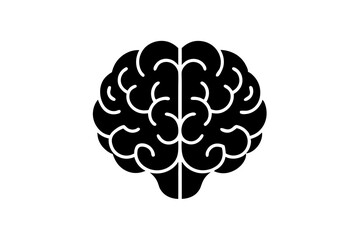 brain silhouette vector illustration, human brain vector 