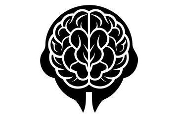 brain silhouette vector illustration, human brain vector 