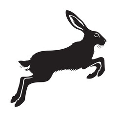Professional running hare silhouette vector designed for logos and branding – hare silhouette – hare vector – hare illustration – silhouette of hare – hare icon


