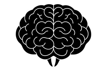 brain silhouette vector illustration, human brain vector 