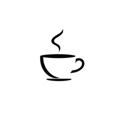 Simple coffee cup icon vector illustration design for cafe shop or restaurant logo and branding needs