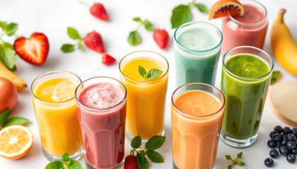 Colorful fruit smoothies (1)