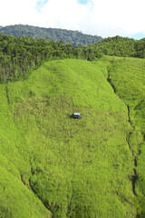 Cabin in the rice fields on the mountains