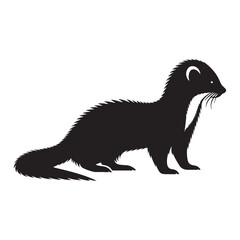Fluid mink silhouette vector for use in scalable logos and digital illustrations – mink silhouette – mink vector – mink illustration – silhouette of mink – mink icon

