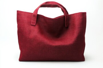 A vibrant, rectangular tote bag in a deep shade of red, perfect for everyday use and versatile styling with its sturdy handles.