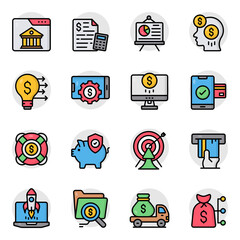 Set of Business and Investment Flat Icons