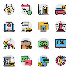 Set of Investment Flat Icons