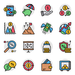 Set of Finance Flat Icons