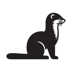 Detailed mink silhouette vector perfect for integration into logo designs – mink silhouette – mink vector – mink illustration – silhouette of mink – mink icon

