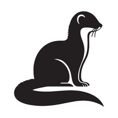 Unique mink silhouette vector designed for clean and expressive digital art – mink silhouette – mink vector – mink illustration – silhouette of mink – mink icon

