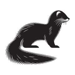 Bold mink silhouette vector perfect for logos and modern branding projects – mink silhouette – mink vector – mink illustration – silhouette of mink – mink icon

