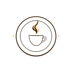 Coffee cup illustration logo design for cafe shop or restaurant branding and menu design vector art