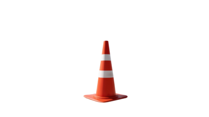 Traffic Cone Icon: A vibrant orange traffic cone, standing tall, features crisp white stripes, and offers a visual guide for safety and direction on the road, embodying order and awareness.