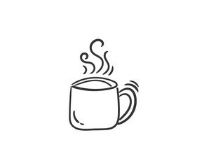 png cup of hot drink coffee cup with latte cappuccino tea mocha outlined drawing doodle black ink vector illustration paper to go cafe beverage cardboard package clip art

