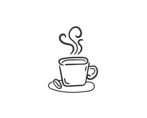 png drink beverage illustration with hot mug espresso latte cartoon cafe cappuccino tea coffee cup outlined drawing black ink vector picture hand-drawn pencil drawing line art

