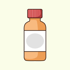Orange bottle with a simple cartoon style