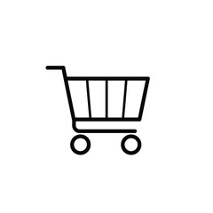 Shopping cart icon vector illustration for ecommerce retail store online shop market purchase design 100