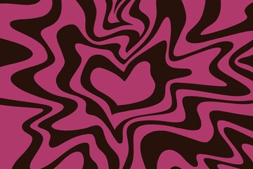 Fototapeta premium Abstract seamless pattern with heart, wave, mesh, lines, liquid for wallpaper, background, decoration, etc. Trendy funky style 