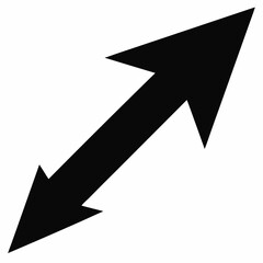 Black arrow vector icon on white background.