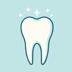 Simple Illustration of Clean Teeth With Shiny Effect