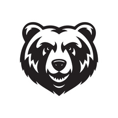 Minimalist Bear Head Vector Icon for Mascot or Branding Use