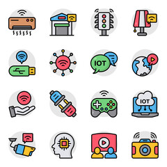Set of Smart Gadgets Flat Icons