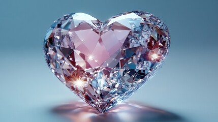 Fototapeta premium Heart-shaped diamond, sparkling brilliance