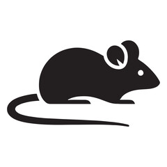 Detailed mouse silhouette vector perfect for integration into modern logos – mouse silhouette – mouse vector – mouse illustration – silhouette of mouse – mouse icon

