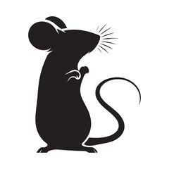 Versatile and sleek mouse silhouette vector designed for scalable logos – mouse silhouette – mouse vector – mouse illustration – silhouette of mouse – mouse icon

