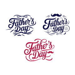 Happy fathers day typography poster design.	