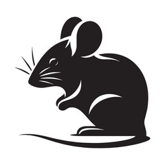 Minimalist mouse silhouette vector designed for brand clarity and impact – mouse silhouette – mouse vector – mouse illustration – silhouette of mouse – mouse icon

